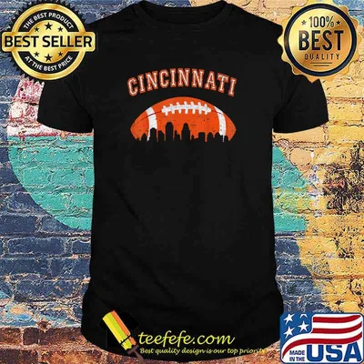Cincinnati Ohio Football Sunday Game Fans Skyline Vintage T-Shirt