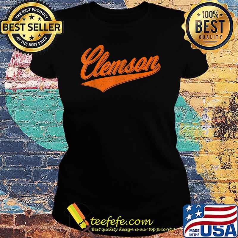 Clemson South Carolina Flag Baseball Script Jersey T-Shirt Ladies tee Clemson South Carolina Flag Baseball Script Jersey T-Shirt Ladies tee
