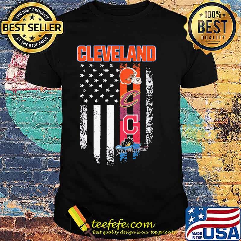 Cleveland football logo monsters american flag shirt
