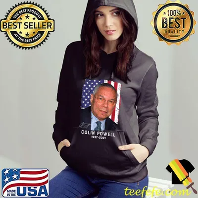 Colin Powell 1937-2021 With American Flag Vintage T-Shirt