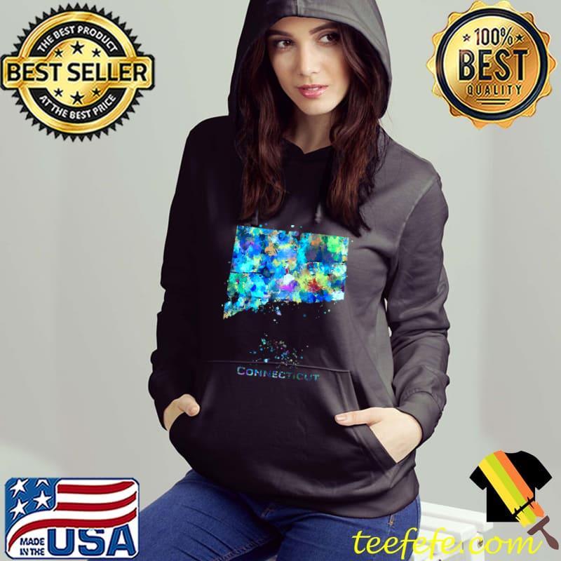 Connecticut Map Raglan Baseball T-shirt