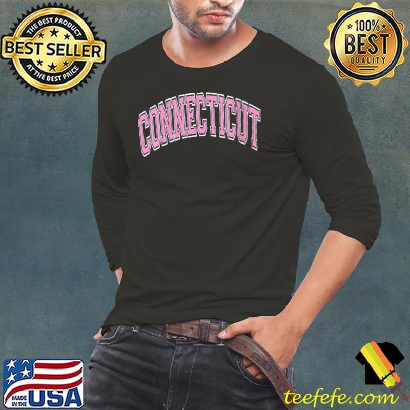 Connecticut Varsity Style Pink Text T-Shirt Connecticut Varsity Style Pink Text T-Shirt