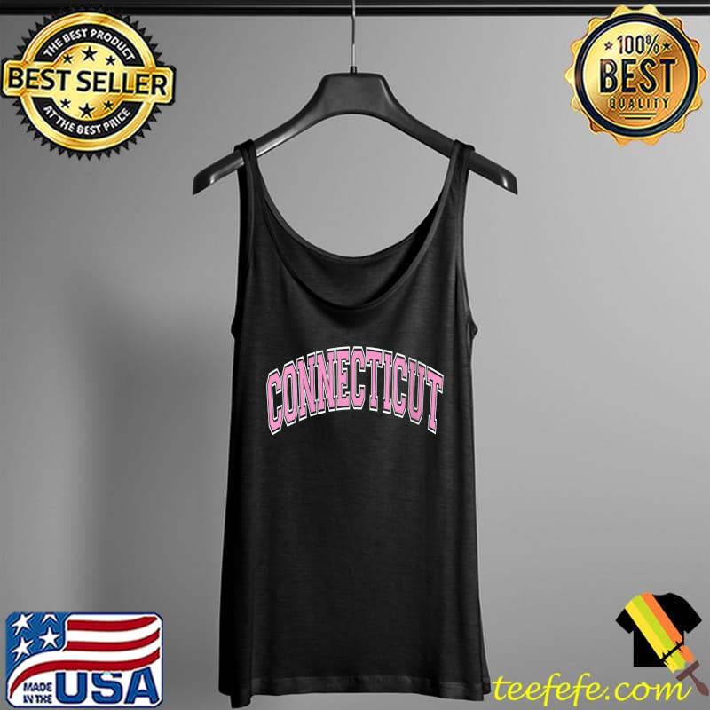 Connecticut Varsity Style Pink Text T-Shirt Tank Top Connecticut Varsity Style Pink Text T-Shirt Tank Top