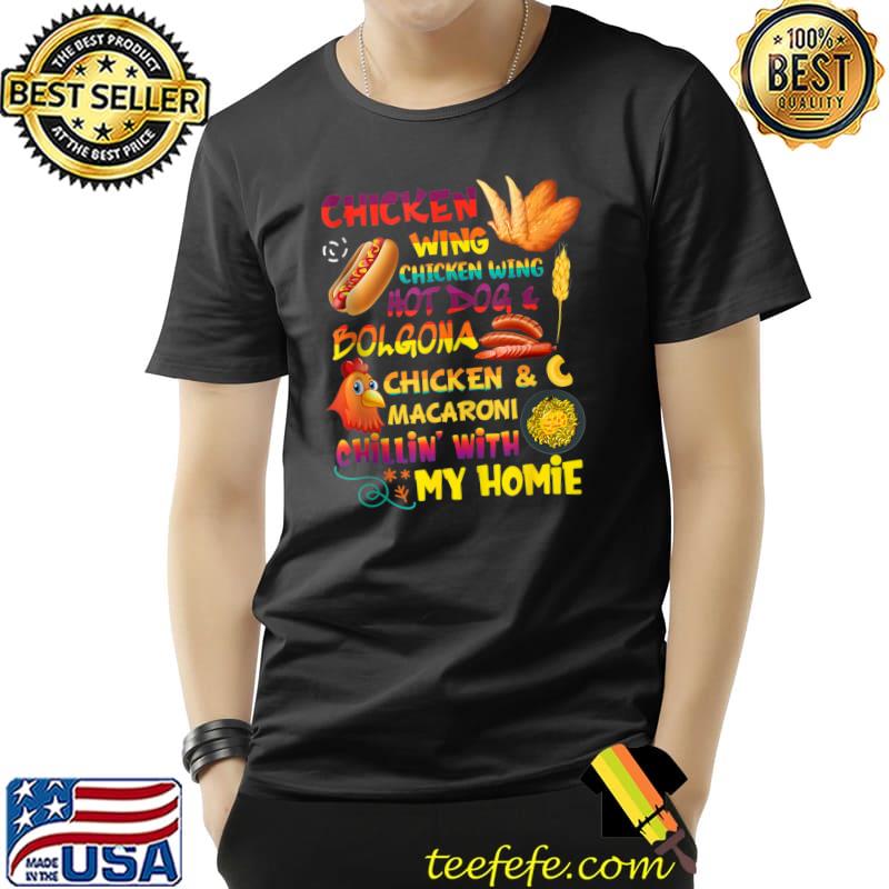 Cooked Chicken Wing Chicken Wing Hot Dog Bologna Macaroni T-s Unisex Cooked Chicken Wing Chicken Wing Hot Dog Bologna Macaroni T-s Unisex