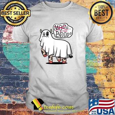 Cow say Moo.. No I Mean Boo Funny Kids Ghost Halloween T-Shirt