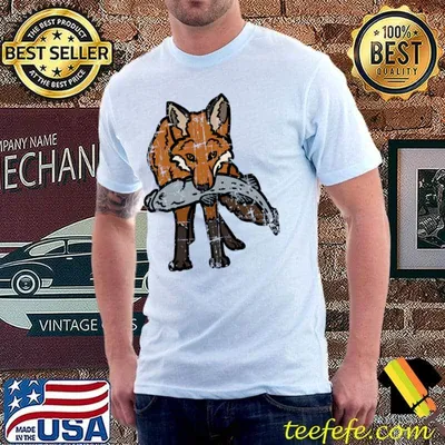 Coyote With Fish In Mouth Cool Coyote Lover Vintage T-Shirt