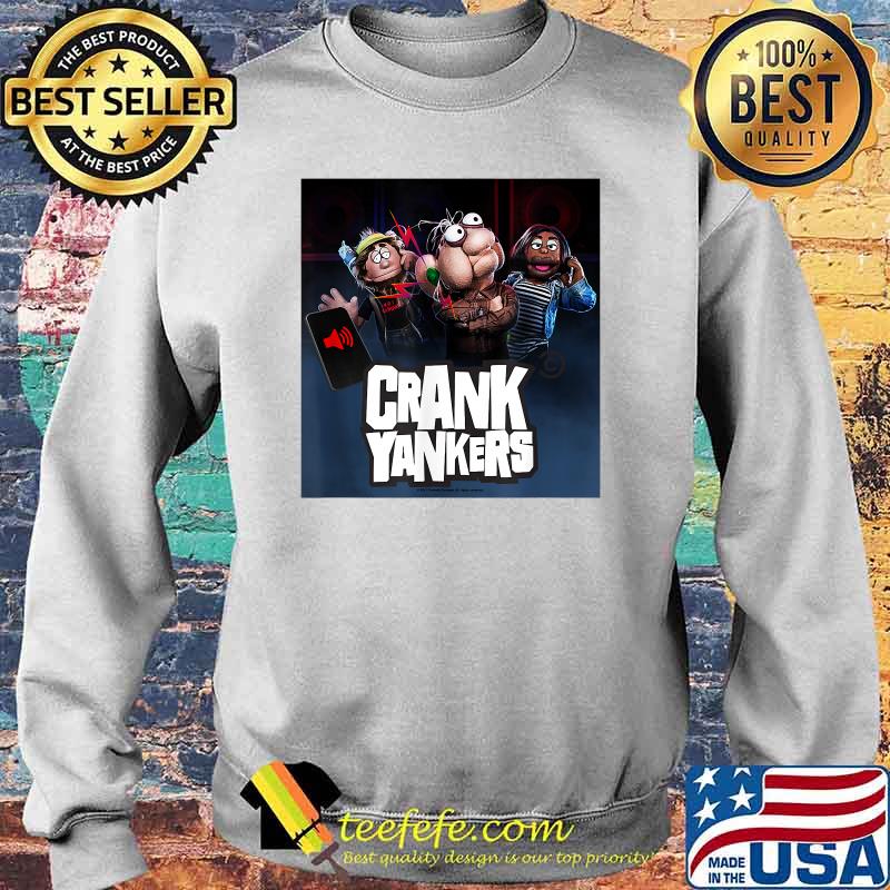 Crank Yankers Elmer, Gladys, and Bobby with Stacked Logo T-Shirt Sweater Crank Yankers Elmer, Gladys, and Bobby with Stacked Logo T-Shirt Sweater