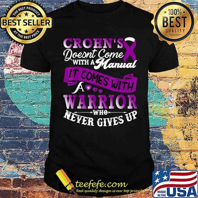 Crohn's Warrior Purple Ribbon Crohn's Disease Awareness T-Shirt