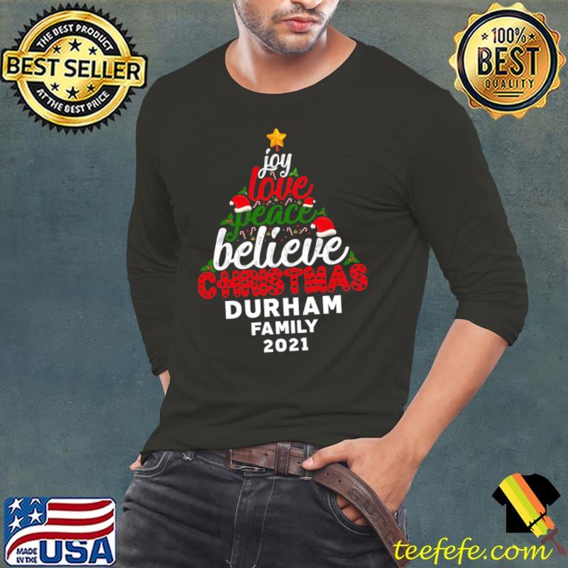 Custom family Christmas matching name Durham 2021 T-s Long Sleeve Tee Custom family Christmas matching name Durham 2021 T-s Long Sleeve Tee
