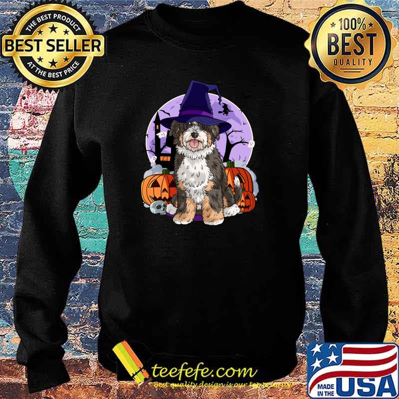 Cute Bernedoodle Halloween Witch Pumpkin T-Shirt Sweater Cute Bernedoodle Halloween Witch Pumpkin T-Shirt Sweater