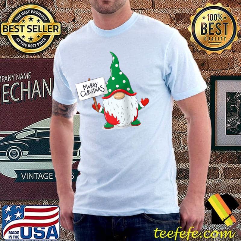 Cute cheerful gnome with phrase merry christmas Raglan Baseball T-shirt Cute cheerful gnome with phrase merry christmas Raglan Baseball T-shirt