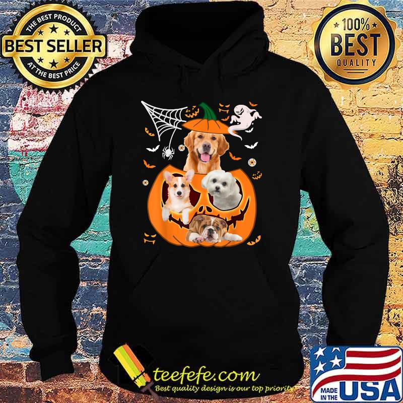 Cute Dogs In Pumpkin Carved Halloween Costume Pumpkin Dog T-Shirt Hoodie Cute Dogs In Pumpkin Carved Halloween Costume Pumpkin Dog T-Shirt Hoodie