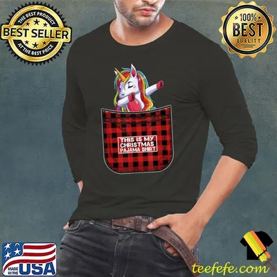 Cute Unicorn Christmas Pajama Funny Santa Dab Unicorn Tee T-Shirt