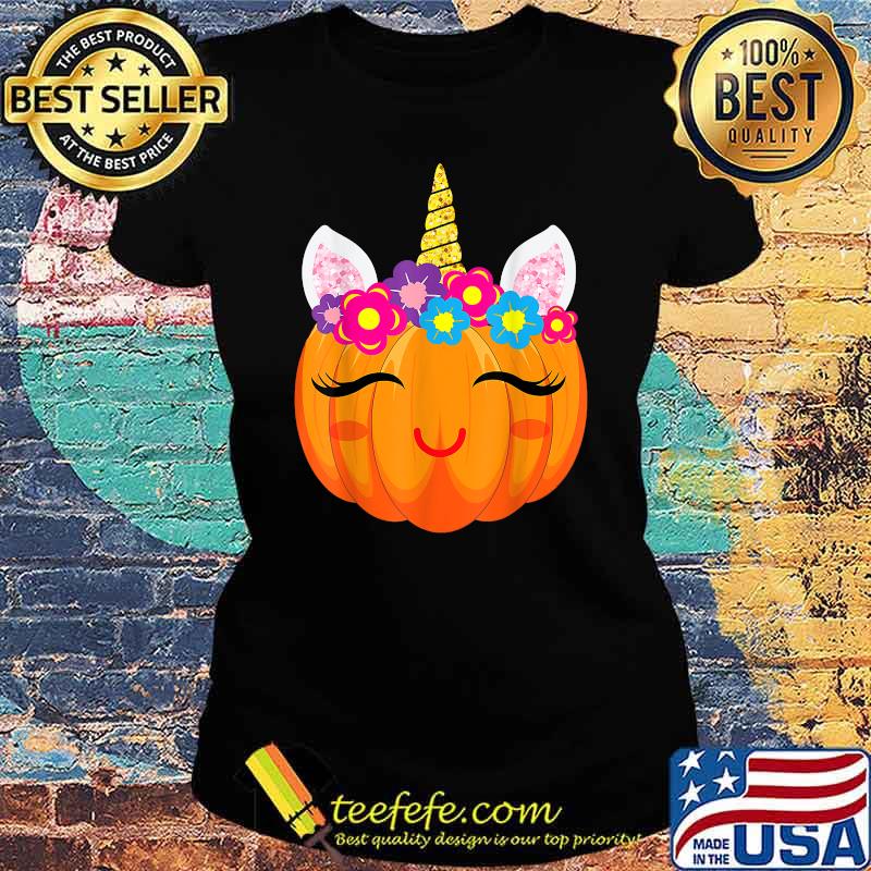 Cute Unicorn Girls Halloween Pumpkin Patch Costume Women T-Shirt Ladies tee Cute Unicorn Girls Halloween Pumpkin Patch Costume Women T-Shirt Ladies tee