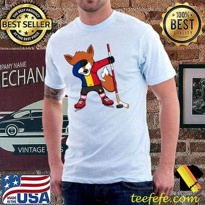Dabbing Fox Romania Ice Hockey Fans Jersey Dab Winter Sports T-shirt
