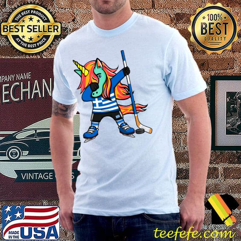 Dabbing Green Unicorn Greece Ice Hockey Fans Jersey Sport T-Shirt Unisex Dabbing Green Unicorn Greece Ice Hockey Fans Jersey Sport T-Shirt Unisex