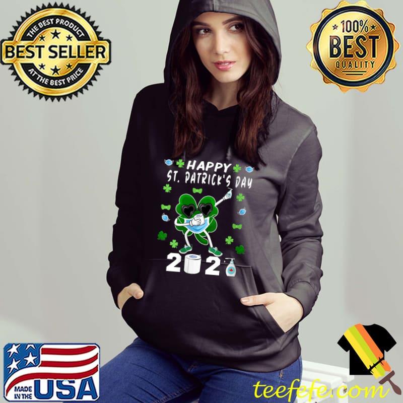Dabbing Shamrock In A Mask Happy St Patrick's Day 2021 T-Shirt