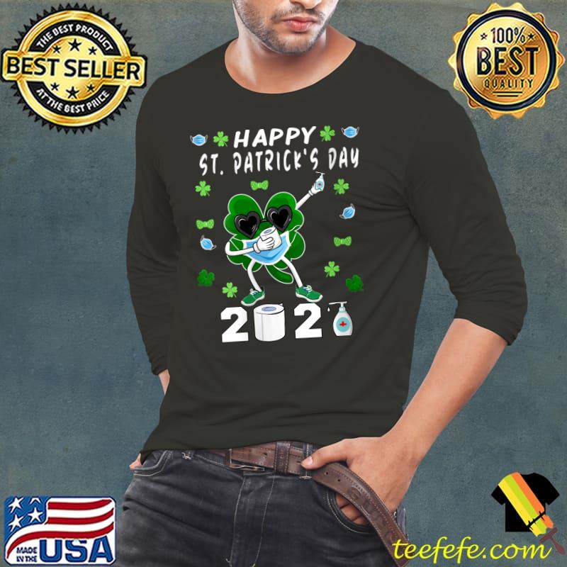 Dabbing Shamrock In A Mask Happy St Patrick's Day 2021 T-Shirt Long Sleeve Tee Dabbing Shamrock In A Mask Happy St Patrick's Day 2021 T-Shirt Long Sleeve Tee