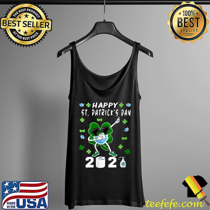 Dabbing Shamrock In A Mask Happy St Patrick's Day 2021 T-Shirt Tank Top Dabbing Shamrock In A Mask Happy St Patrick's Day 2021 T-Shirt Tank Top