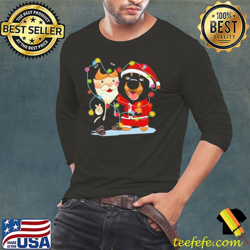 Dachshund and Santa Claus Christmas Shirt Long Sleeve Tee Dachshund and Santa Claus Christmas Shirt Long Sleeve Tee