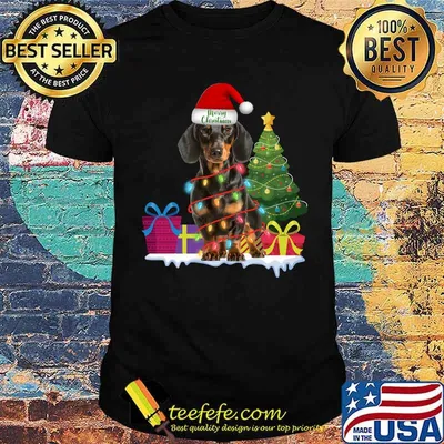 Dachshund dackel wiener dog ugly christmas sweater teckels T-Shirt