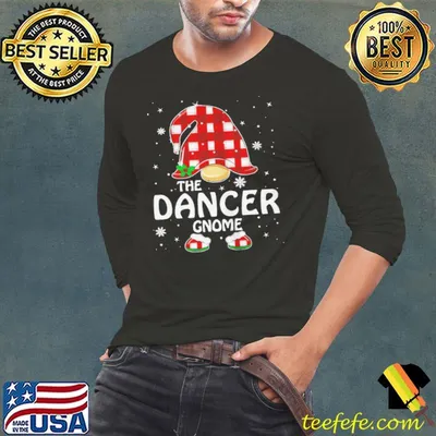 DANCER GNOME BUFFALO PLAID MATCHING FAMILY CHRISTMAS PAJAMA SHIRT