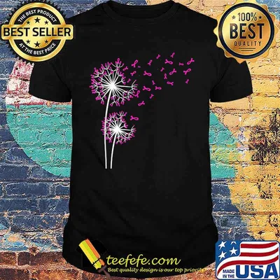 Dandelion Faith Hope Love Breast Cancer Awareness Flower T-Shirt