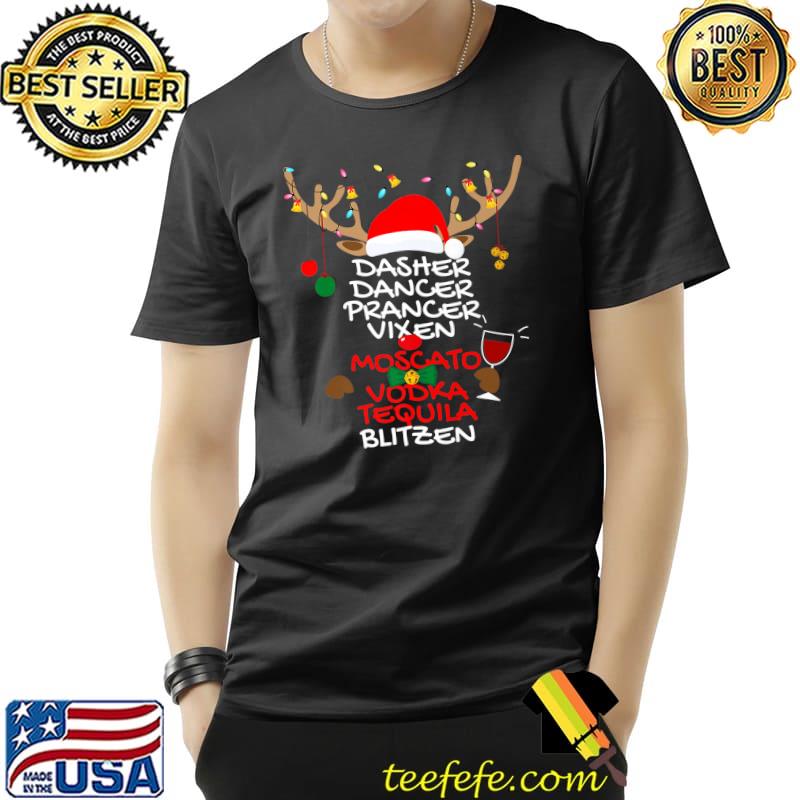 Dasher Dancer Prancer Vixen Moscato Vodka Tequila Blitzen Premium T-Shirt Unisex Dasher Dancer Prancer Vixen Moscato Vodka Tequila Blitzen Premium T-Shirt Unisex