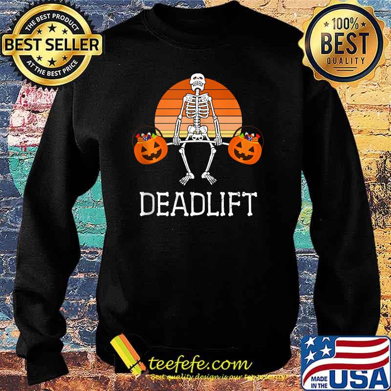 DEADLIFT Skeleton Candy Buckets Pumpkin Halloween T-Shirt Sweater DEADLIFT Skeleton Candy Buckets Pumpkin Halloween T-Shirt Sweater