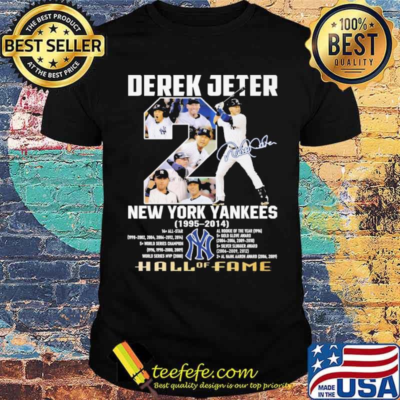 Derek Jeter New York Yankees 1995 2014 Hall Of Fame Signature Shirt