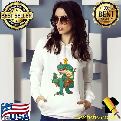 Dinosaur T Rex Christmas Lights Pajamas Boys Men Kids Xmas T Shirt