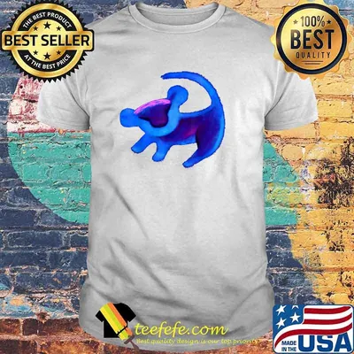 Disney Lion King Simba Cave Painting Blue Hue T-Shirt