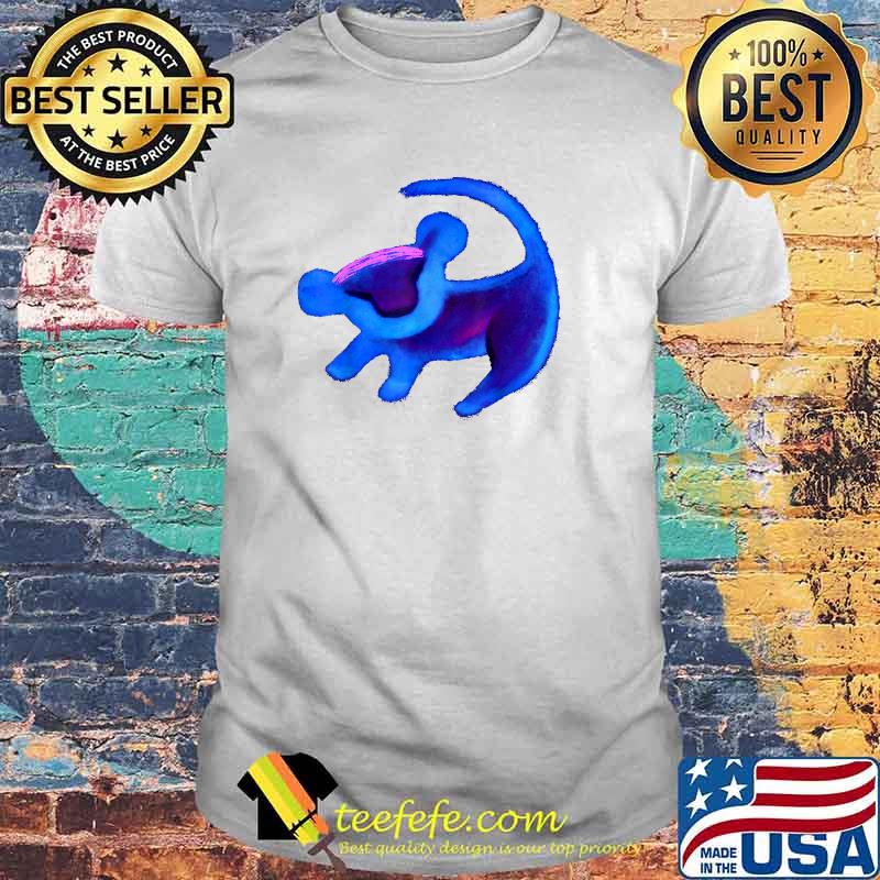 Disney Lion King Simba Cave Painting Blue Hue T-Shirt Disney Lion King Simba Cave Painting Blue Hue T-Shirt