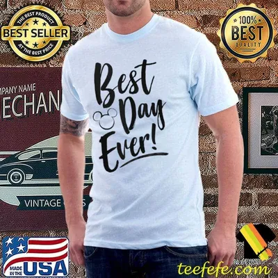 Disney Mickey And Friends Best Day Ever Text T-shirt