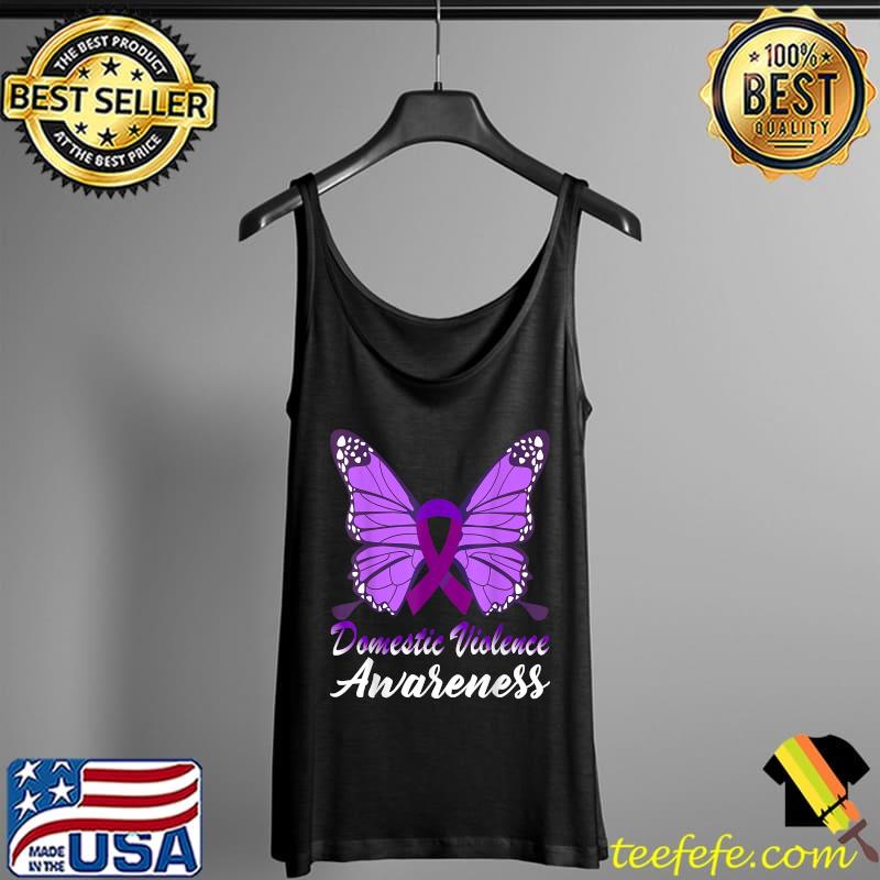 Domestic Violence Awareness Butterfly Purple Ribbon Breast Cancer Awareness T-Shirt Tank Top Domestic Violence Awareness Butterfly Purple Ribbon Breast Cancer Awareness T-Shirt Tank Top