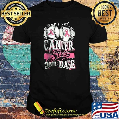 Don't Let Cancer Steal 2nd Base Softball Breast Cancer T-Shirt
