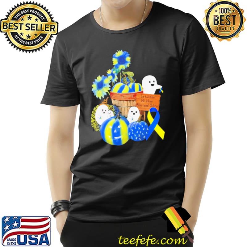 Down Syndrome Awareness Halloween In October We Wear Blue And Yellow Shirt Unisex Down Syndrome Awareness Halloween In October We Wear Blue And Yellow Shirt Unisex