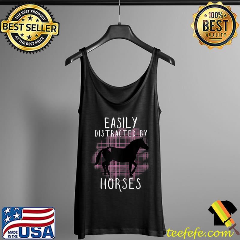 Easily Distracted by Horses Equestrian Raglan Baseball T-s Tank Top Easily Distracted by Horses Equestrian Raglan Baseball T-s Tank Top