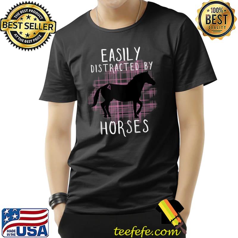 Easily Distracted by Horses Equestrian Raglan Baseball T-s Unisex Easily Distracted by Horses Equestrian Raglan Baseball T-s Unisex