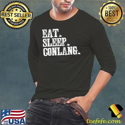 Eat Sleep Conlang Constructed Languages Raglan Baseball T-shirt