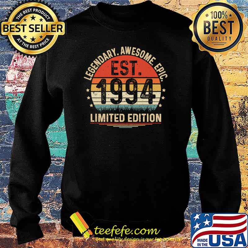Est. 1994 Vintage 1994 Limited Edition 27th Birthday T-s Sweater Est. 1994 Vintage 1994 Limited Edition 27th Birthday T-s Sweater