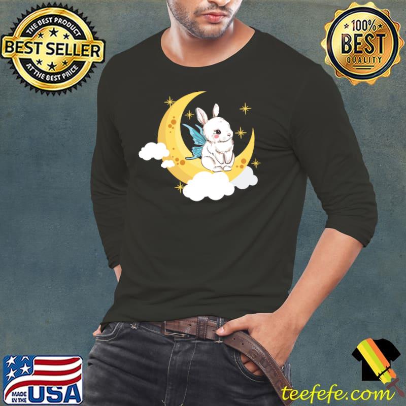 Fairycore Aesthetic Fairy Bunny Rabbit On A Crescent Moon T-shirt