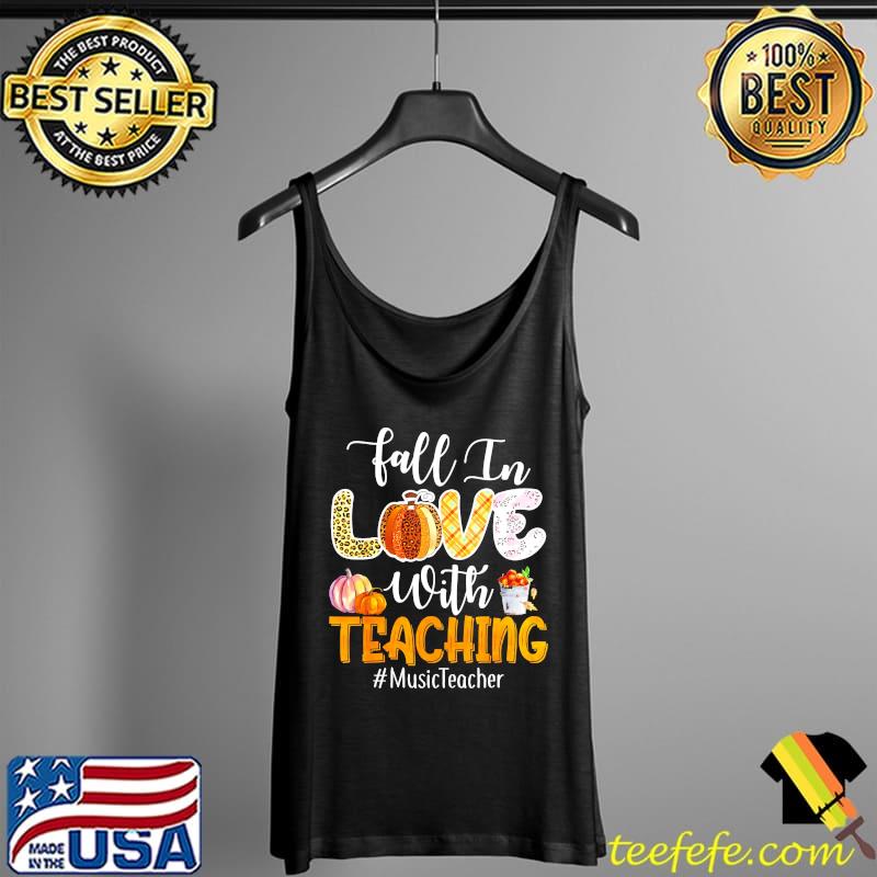 Fall in love with teaching music teacher leopard pumpkin s Tank Top Fall in love with teaching music teacher leopard pumpkin s Tank Top