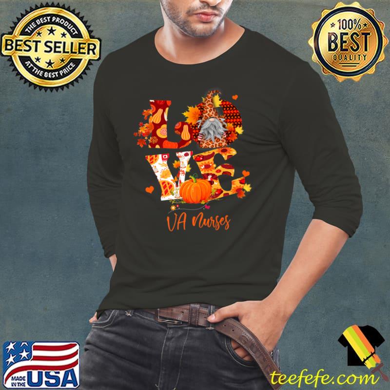 Fall Leopard LOVE Gnome VA Nurses Thanksgiving Premium T-Shirt Long Sleeve Tee Fall Leopard LOVE Gnome VA Nurses Thanksgiving Premium T-Shirt Long Sleeve Tee