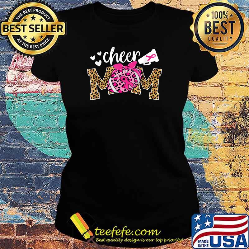 Football Cheer Mom Pink Leopard Breast Cancer Awareness T-Shirt Ladies tee Football Cheer Mom Pink Leopard Breast Cancer Awareness T-Shirt Ladies tee