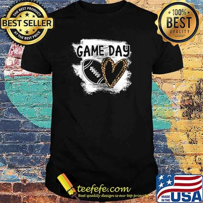 Football Player Mom Leopard Cheetah Game Day Football Fan T-Shirt