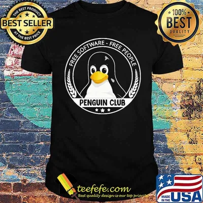 Free software free people penguin club shirt