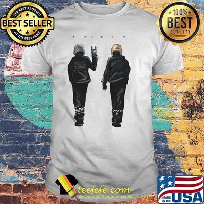 Friends Daft Punk Thomas Bangalter and Manuel De Homem Christo signatures Shirt