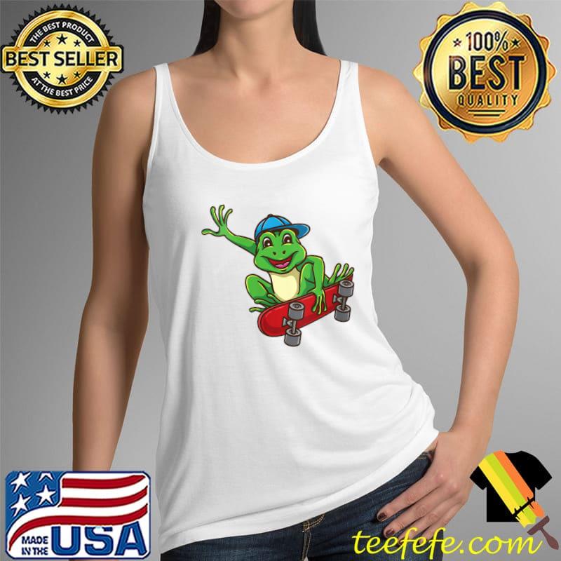 Frog Riding Skateboard T-Shirt Tank Top Frog Riding Skateboard T-Shirt Tank Top