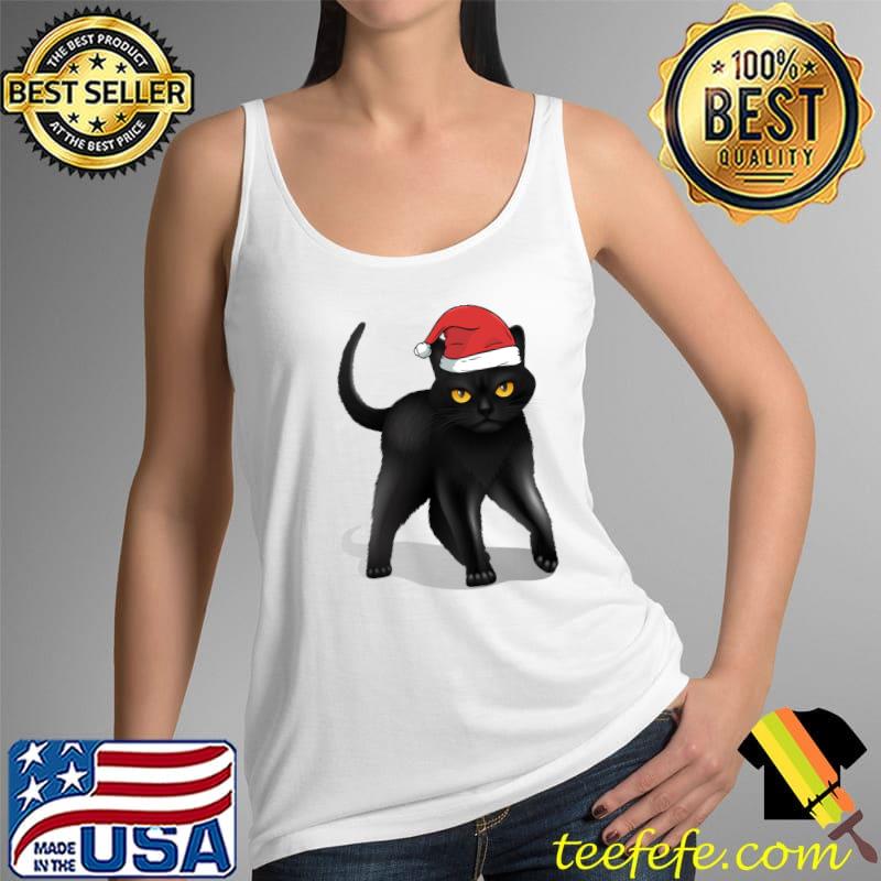 Funny Black Cat Santa Claus Merry Christmas Cat Lovers Owner T-Shirt Tank Top Funny Black Cat Santa Claus Merry Christmas Cat Lovers Owner T-Shirt Tank Top